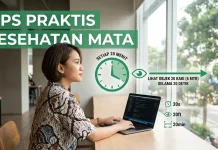 Aturan 20-20-20 Menjaga Kesehatan Mata Pekerja di Depan Layar Laptop