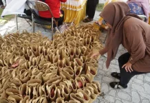 Ramah Lingkungan, Masjid Al Farid Bagikan Daging Kurban dalam Tas Purun