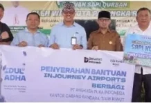 Bandara Tjilik Riwut Bersama Pemko Palangka Raya Sembelih 1 Ekor Sapi Kurban