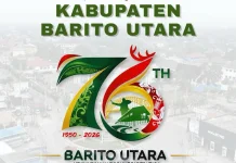 Logo Hari Jadi Barito Utara 2026 Dominan Tiga Warna