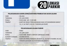 Dishub Kobar dan KPKNL Pangkalan Bun Buka Lelang Parkir Tahap III, Tersedia 20 Zona