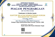 6 Penghargaan IKPA Sempurna Diraih, Kemenkum Kalteng Perkuat Tata Kelola Keuangan