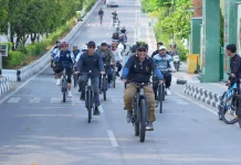 Bupati Barito Utara Gowes Car Free Day Bersama
