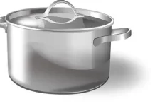 Panci Putih Bersih dengan Bahan Sederhana di Dapur