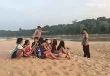 Sungai Katingan Surut, Polsek Tewang Sangalang Garing Ingatkan Warga