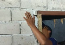 Ular Sanca Sembunyi di Pintu Kamar Mandi Warga, Damkar Kobar Turun Tangan