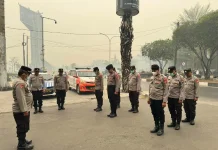 Personel Polresta Siaga Karhutla di Kameloh dan Tabat Kalsa