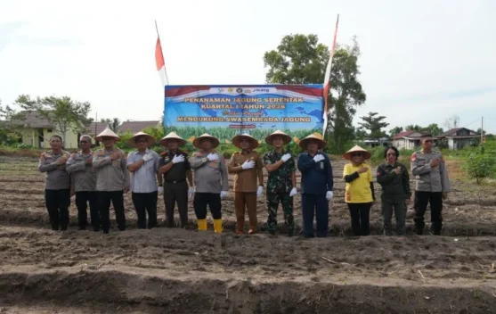 Ketahanan Pangan, Wakil Wali Kota Palangka Raya Hadiri Tanam Jagung di Mapolresta