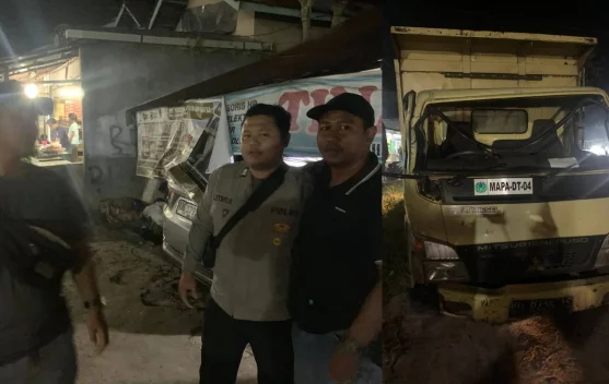 Polsek Rakumpit Sambangi TKP Kecelakaan di Jalan Tumbang Talaken