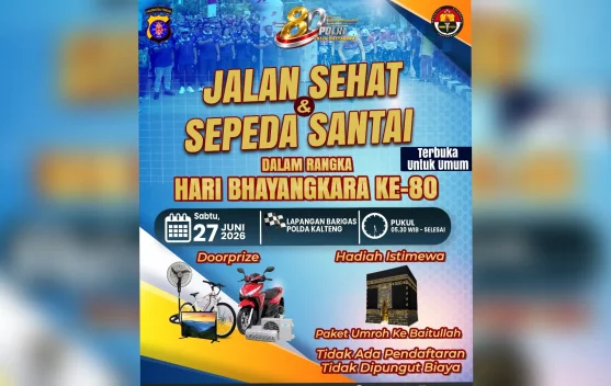 Polda Kalteng Gelar Jalan Sehat dan Sepeda Santai, Hadiahnya Paket Umrah