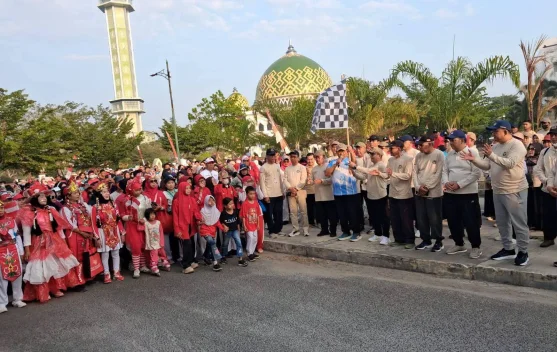Jaga Kamtibmas, Polsek Pahandut Kawal Kegiatan Jalan Sehat