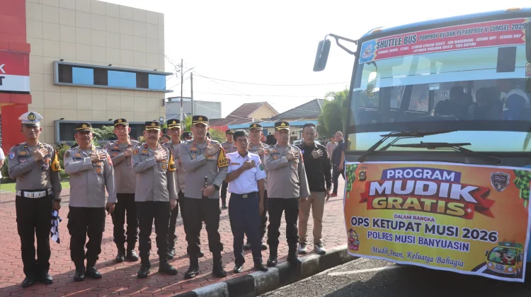 Polres Muba Berangkatkan 60 Pemudik Gratis