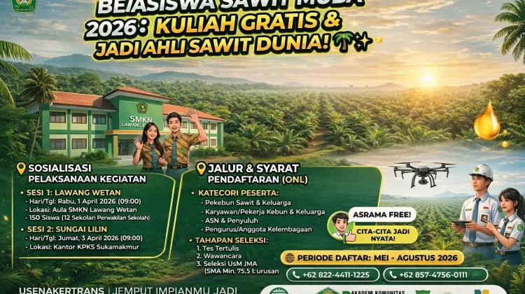 Pemkab Muba Buka Beasiswa Gratis Jadi Ahli Sawit