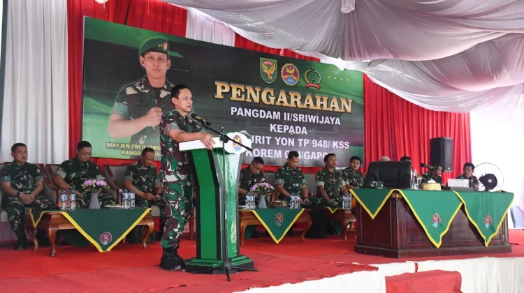 Bangga jadi Generasi Pertama, Pangdam II/Swj Motivasi Prajurit Yon TP 948/KSS