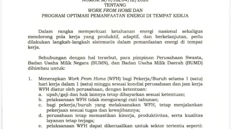 Perkuat Ketahanan Energi, Bupati Muba Instruksikan WFH