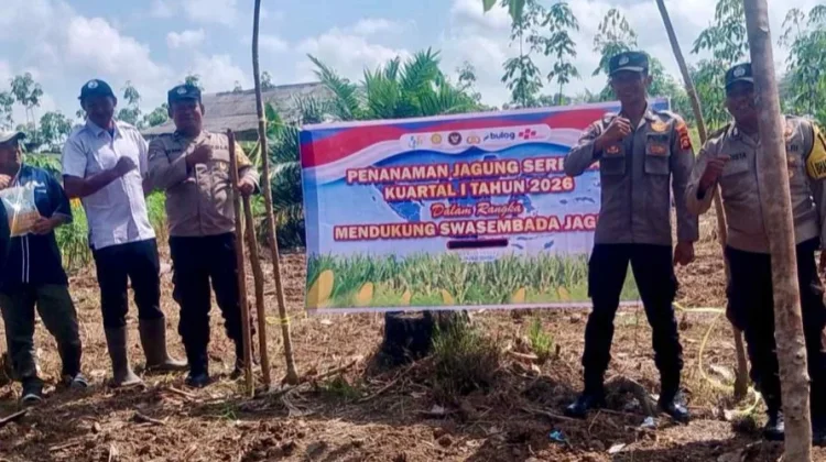 Dukung Ketahanan Pangan, Polres OKU Tanam Jagung