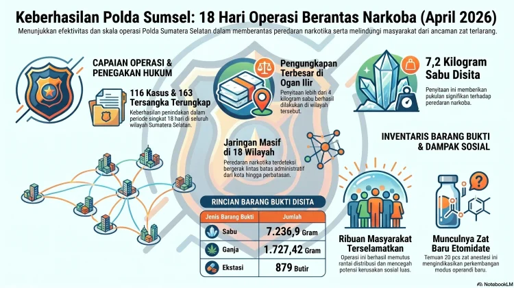 Polda Sumsel Tangkap 163 Tersangka Narkoba Selama 18 Hari Pertama April