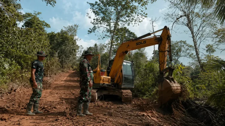 TMMD Kodim Lahat Bangun Jalan Penghubung Antar Dusun