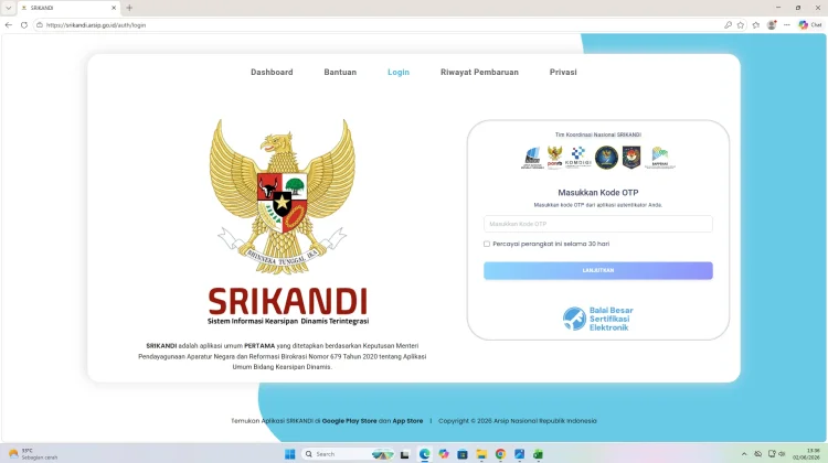Pengguna SRIKANDI Kini Wajib Gunakan MFA