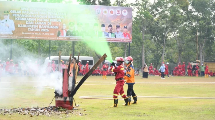BPBD Banyuasin Gelar Apel Siaga Karhutla 2026