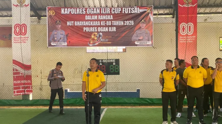 Semarak HUT Bhayangkara Ke-80, Polres Ogan Ilir Gelar Turnamen Futsal