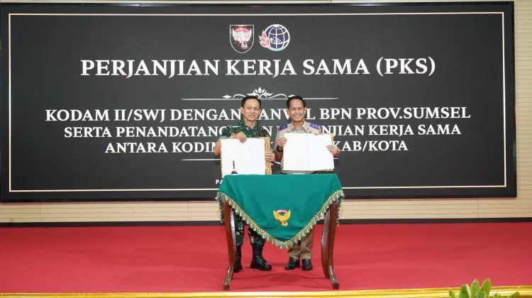 Kodam II/Sriwijaya dan BPN Sumsel Perkuat Perlindungan Aset Negara