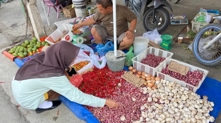 Harga Bawang Turun, Aktivitas Pasar Macan Lindungan Kembali Ramai
