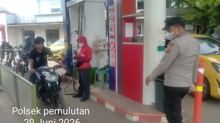Polsek Pemulutan Pantau SPBU, Pastikan Kamtibmas Tetap Kondusif