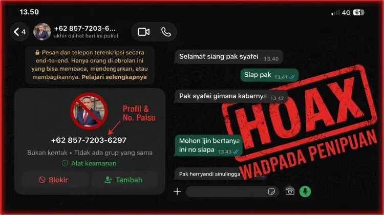 Kontak Kadisnakertrans Muba Dicatut, Publik Diimbau Waspada Penipuan
