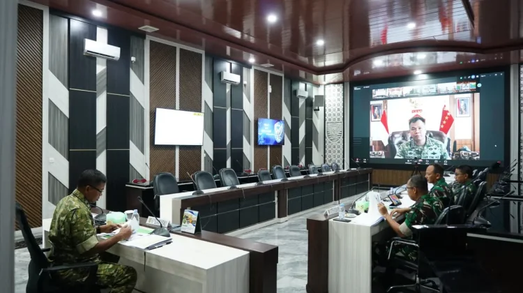 Kasdam II/Sriwijaya Ikuti Vicon Evaluasi Percepatan KDKMP Nasional