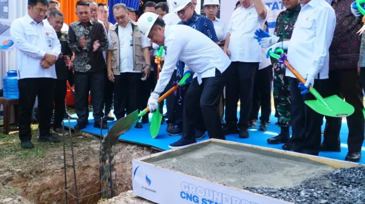 Groundbreaking CNG Station, Wagub Tekankan Manfaat Investasi