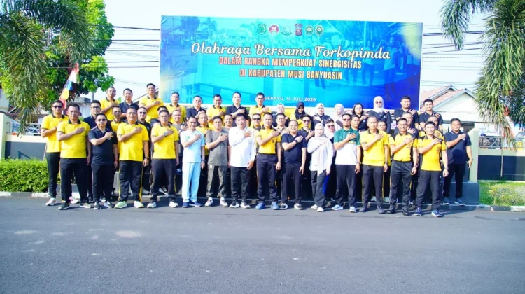 Pemkab Muba Jaga Stabilitas Kamtibmas Melalui Senam Bersama Polri