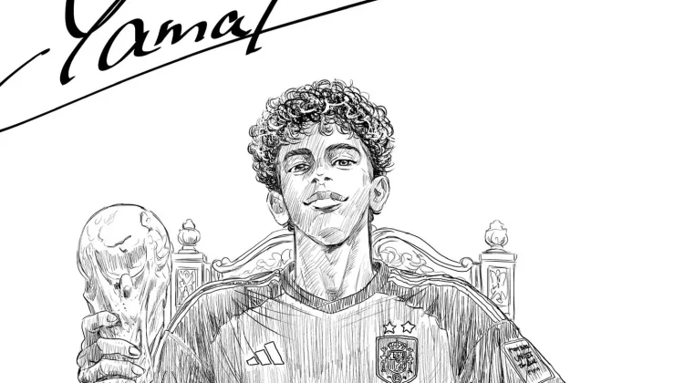 Yugo Kobayashi Rayakan Gelar Juara Dunia Spanyol dengan Ilustrasi Yamal