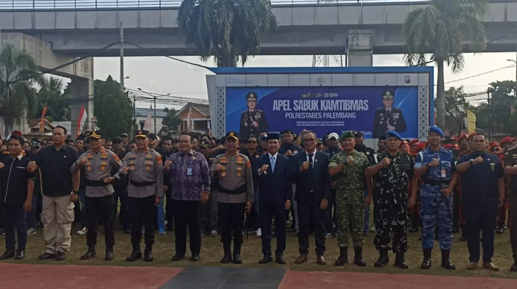 Polrestabes Palembang Luncurkan Aplikasi Ampera 247 di Apel Kamtibmas