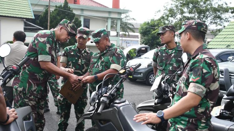 Pastikan Kendaraan Dinas Layak Operasi, Korem 044/Gapo Gelar Pemeriksaan