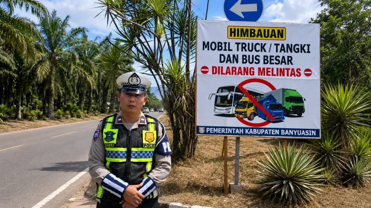 Polres Banyuasin Larang Truk dan Bus AKAP Lewati Jalan Perkantoran