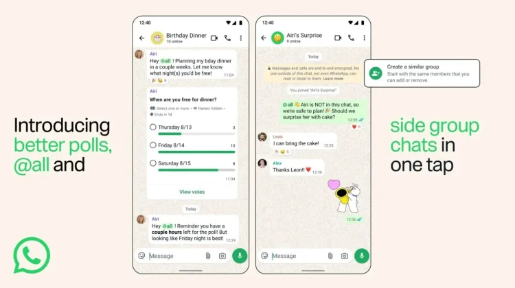 WhatsApp Rilis Fitur Baru, Jajak Pendapat, Notifikasi @Semua dan Buat Grup Baru