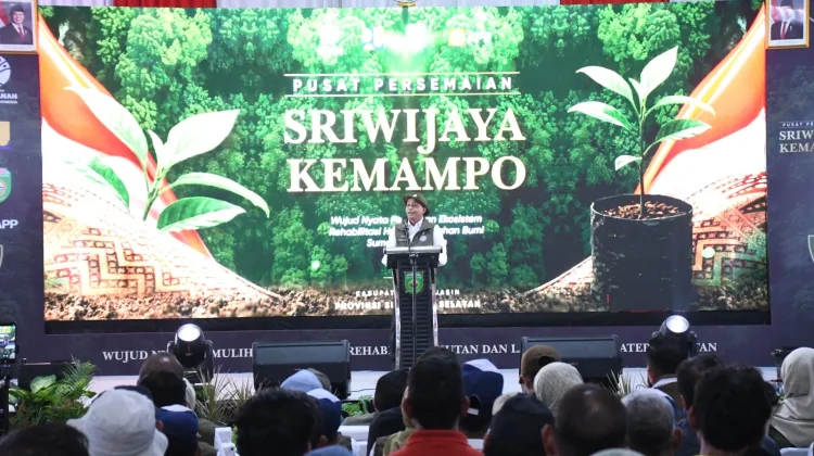 Dukung Rehabilitasi Hutan, Korem 044/Gapo Hadiri Peresmian Kemampo 10 Juta Bibit