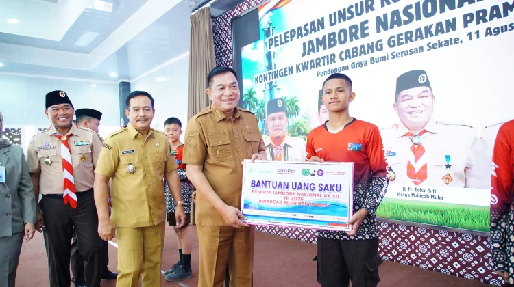 Bupati Muba Lepas 74 Pramuka ke Jamnas XII 2026