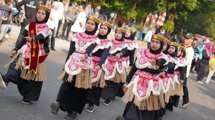 HUT ke-81 RI, 92 Regu Pelajar SD dan SMP Meriahkan Gerak Jalan di OKI