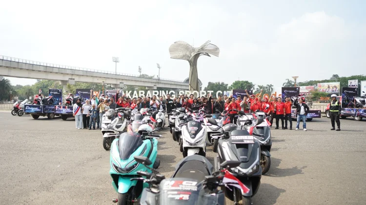Konvoi Komunitas Honda Keliling Ikon Palembang Sambut HUT ke-81 RI