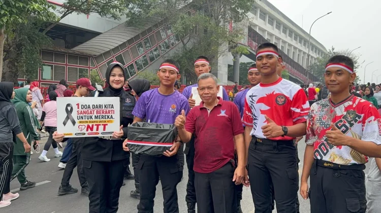 Brimob Polda Sumsel Hadir di CFD, Edukasi Warga dan Peduli Korban Gempa NTT
