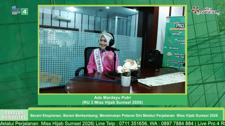 Ade Mardayu Putri Sabet Runner Up 3 Miss Hijab Sumsel 2026