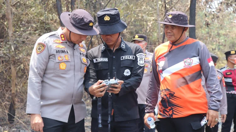 Polres Musi Rawas Deteksi Titik Api Karhutla lewat Patroli Drone