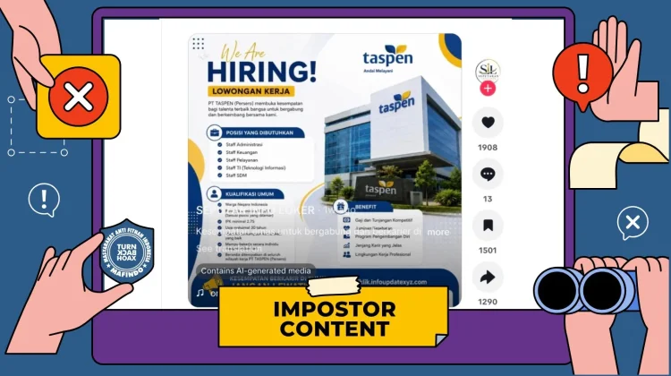 Cek Fakta, Hoaks Pendaftaran Lowongan Kerja PT Taspen