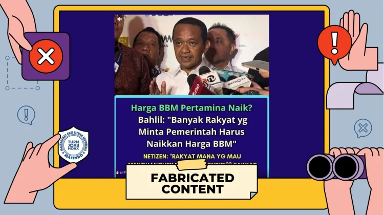 Cek Fakta, Bahlil Disebut Klaim Rakyat Minta Harga BBM Naik, Faktanya Tidak Benar