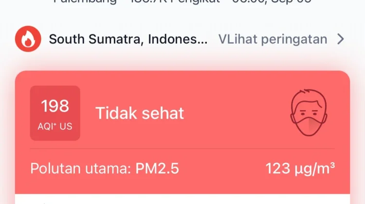 Udara Palembang Tidak Sehat, Kabut Tipis Selimuti SMB II