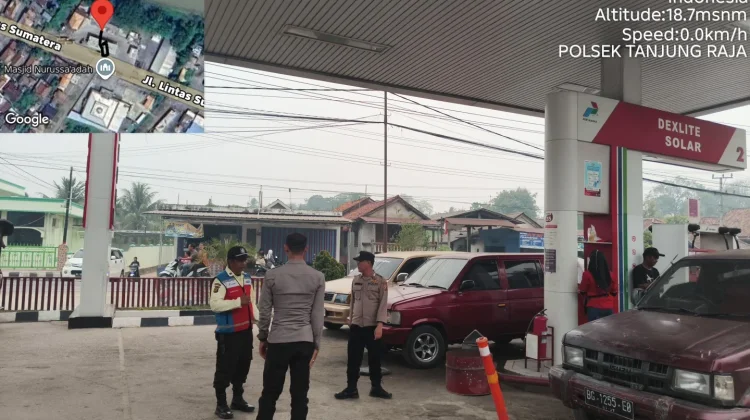 Pantau SPBU Tanjung Raja, Polisi Laporkan Stok BBM Aman dan Kamtibmas Kondusif