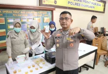 Seluruh Pimpinan Polres Banyuasin Jalani Tes Urine Mendadak