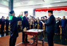 Bupati Toha Tohet Kukuhkan Sekda dan Ratusan Pejabat Muba